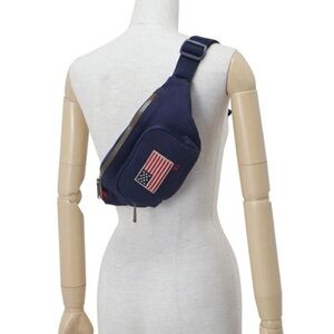 NWT Ralph Lauren Polo Americana Blue Flag Crossbody Waist Belt Fanny Bag